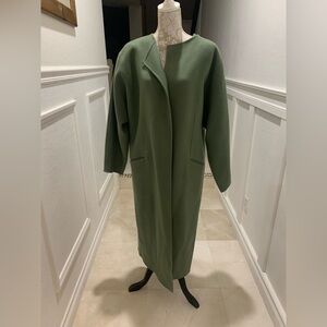 The Row Priske Olive Green Cashmere Womens Car Coat Size M